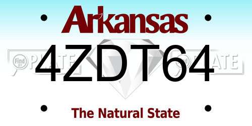 4ZDT64 Arkansas License Plate