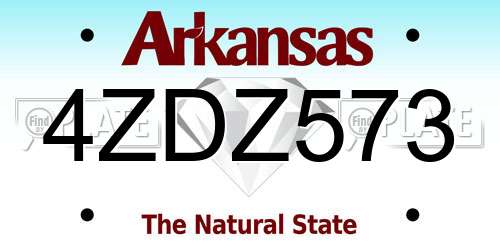 4ZDZ573 Arkansas License Plate