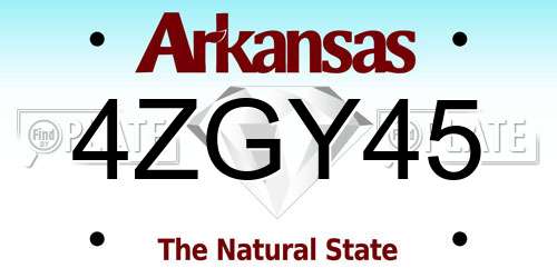 4ZGY45 Arkansas License Plate