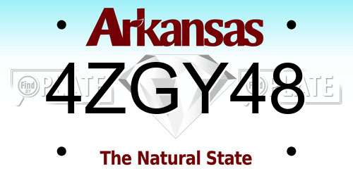 4ZGY48 Arkansas License Plate