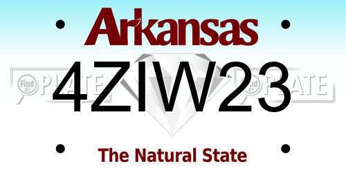 4ZIW23 Arkansas License Plate