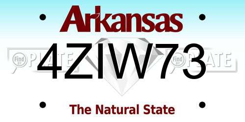 4ZIW73 Arkansas License Plate