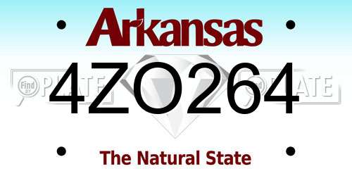4ZO264 Arkansas License Plate