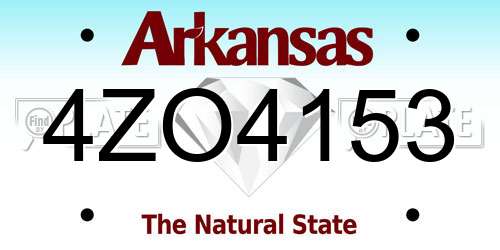 4ZO4153 Arkansas License Plate