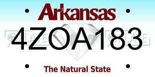 4ZOA183 Arkansas License Plate
