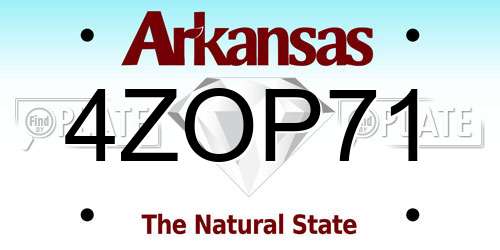 4ZOP71 Arkansas License Plate