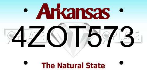 4ZOT573 Arkansas License Plate