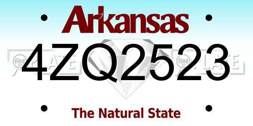 4ZQ2523 Arkansas License Plate