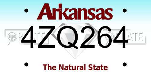 4ZQ264 Arkansas License Plate