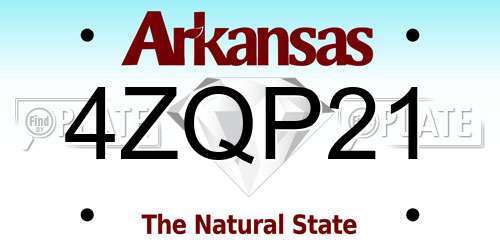 4ZQP21 Arkansas License Plate