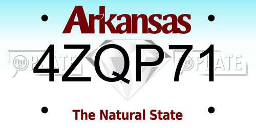4ZQP71 Arkansas License Plate