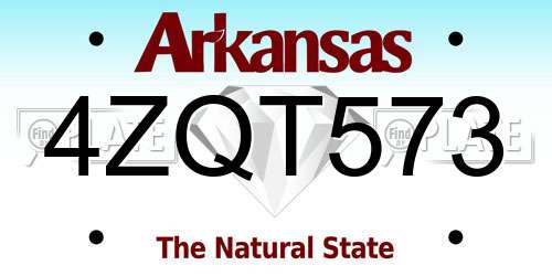4ZQT573 Arkansas License Plate