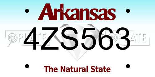 4ZS563 Arkansas License Plate
