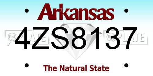 4ZS8137 Arkansas License Plate