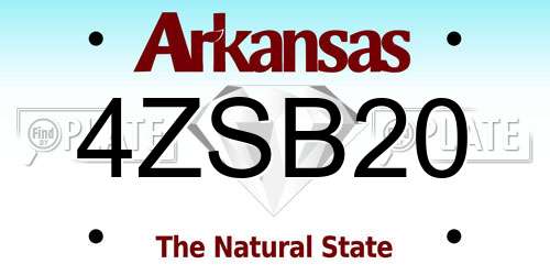 4ZSB20 Arkansas License Plate