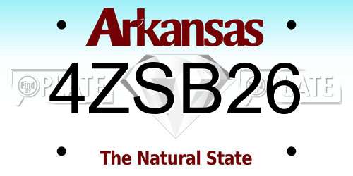 4ZSB26 Arkansas License Plate