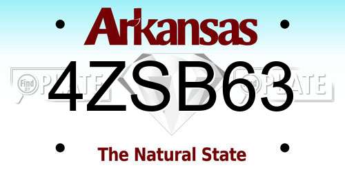 4ZSB63 Arkansas License Plate