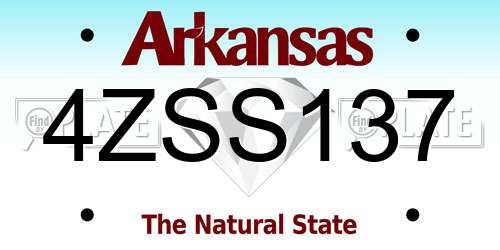 4ZSS137 Arkansas License Plate
