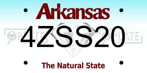 4ZSS20 Arkansas License Plate