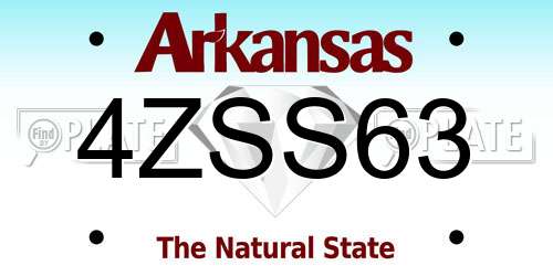 4ZSS63 Arkansas License Plate