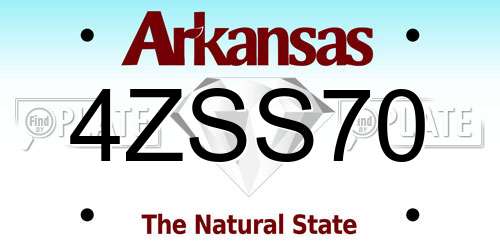 4ZSS70 Arkansas License Plate