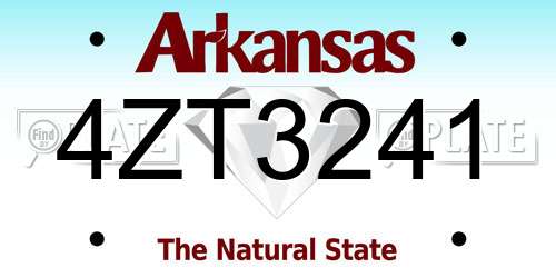 4ZT3241 Arkansas License Plate