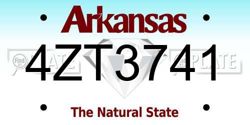 4ZT3741 Arkansas License Plate