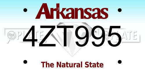 4ZT995 Arkansas License Plate