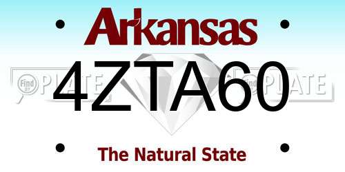4ZTA60 Arkansas License Plate