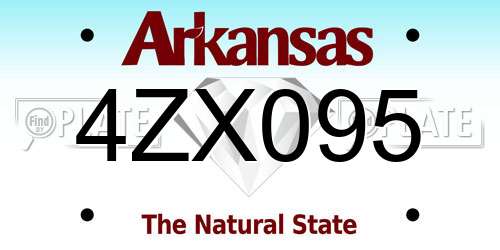 4ZX095 Arkansas License Plate