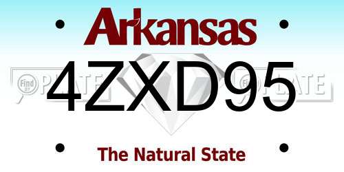 4ZXD95 Arkansas License Plate