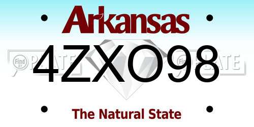 4ZXO98 Arkansas License Plate