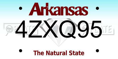 4ZXQ95 Arkansas License Plate