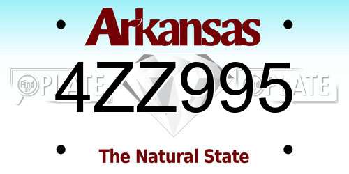4ZZ995 Arkansas License Plate
