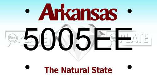 5005EE Arkansas License Plate