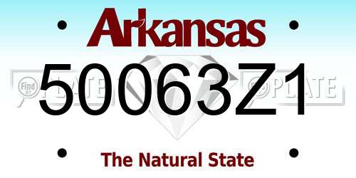 50063Z1 Arkansas License Plate