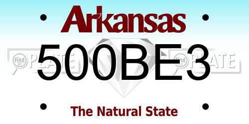 500BE3 Arkansas License Plate