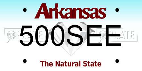 500SEE Arkansas License Plate