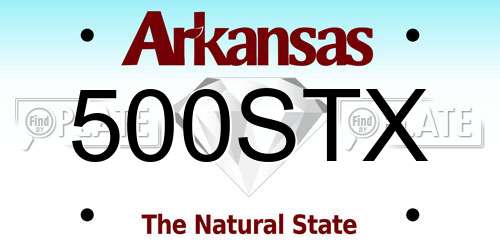 500STX Arkansas License Plate