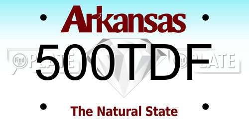 500TDF Arkansas License Plate