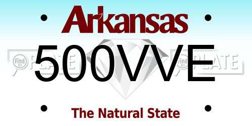 500VVE Arkansas License Plate