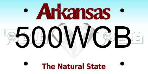 500WCB Arkansas License Plate