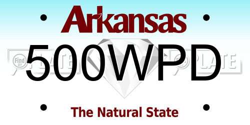 500WPD Arkansas License Plate