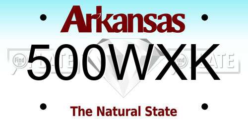 500WXK Arkansas License Plate