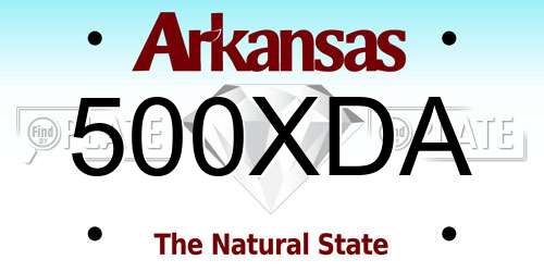 500XDA Arkansas License Plate