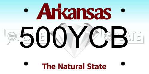 500YCB Arkansas License Plate
