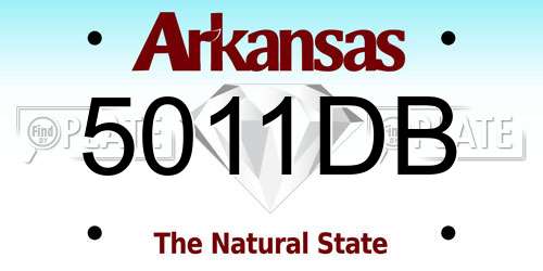 5011DB Arkansas License Plate