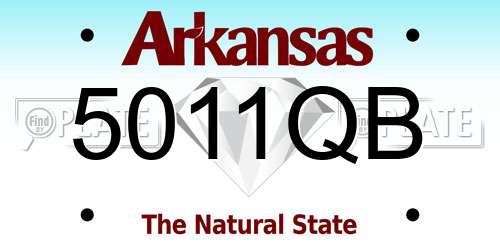 5011QB Arkansas License Plate