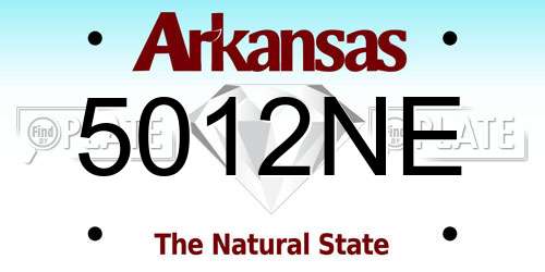 5012NE Arkansas License Plate