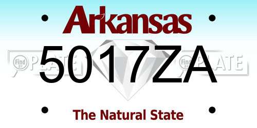 5017ZA Arkansas License Plate